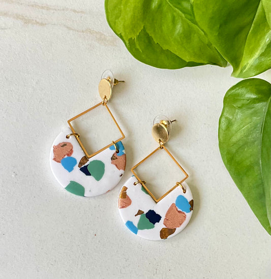 Terrazzo in Multiple Colors with Metal Detail