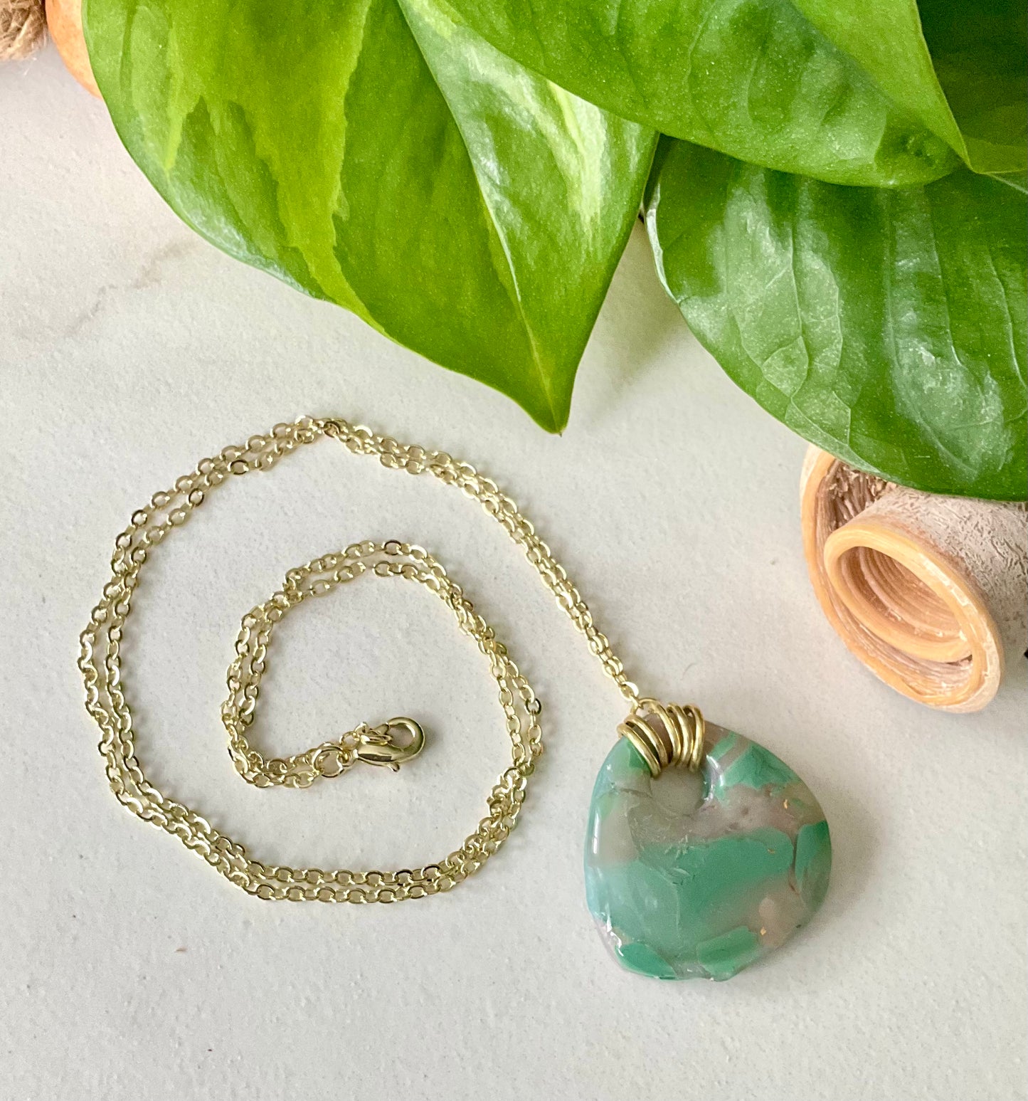 Ocean Mist Necklace in Multiple Colors with Metal Detail